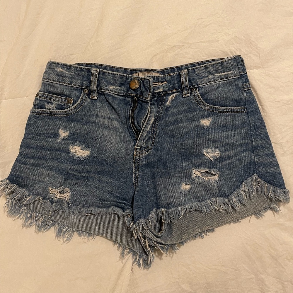 Free people high waisted jean shorts